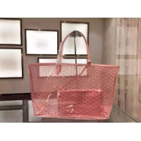 Buy Discount Goyard St Transparent Tote GM 2377 Pink