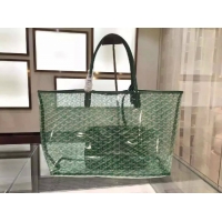 Discount Best Cheap Goyard St Transparent Tote GM 2377 Green