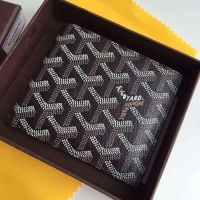 Good Quality Goyard Short 6 Card Slots Billfold Wallet 020085 Black