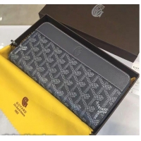 AAAAA Goyard Zippy Long Wallet 020110 Dark Grey