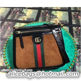 Pretty Style Gucci Leather Shoulder Bag 523658 Brown