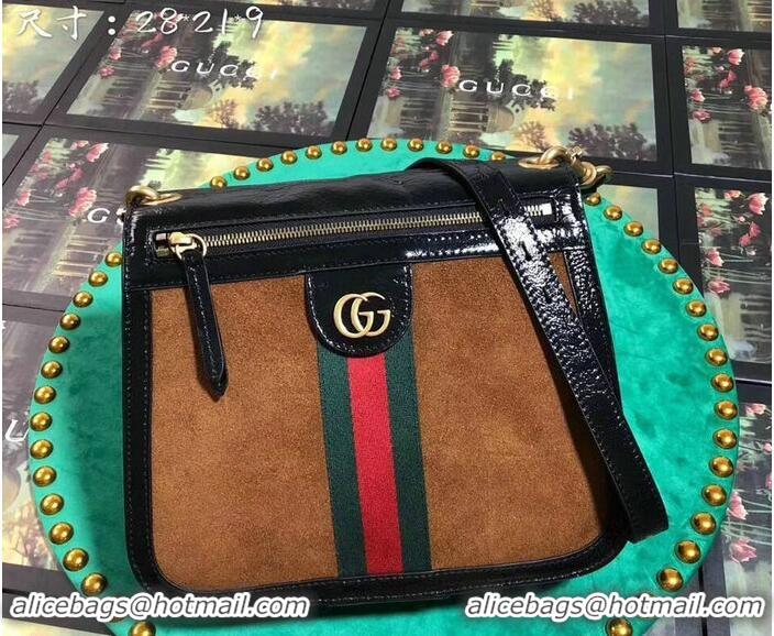 Pretty Style Gucci Leather Shoulder Bag 523658 Brown