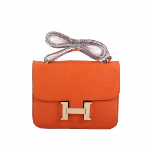 Hermes Constance Bag Orange Togo Leather 1622S Golden