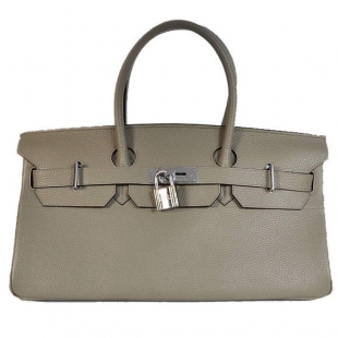 Hermes Birkin 42cm JPG Birkin Togo Leather Grey Bag Silver Hardware