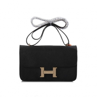 Hermes Constance Bag Togo Leather 1622L Black Golden