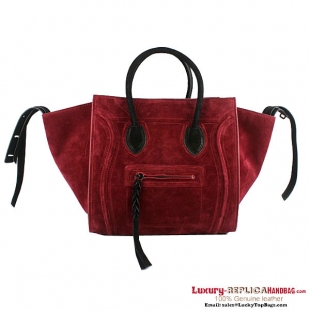 Celine Luggage Phantom Bags Original Suede Wine