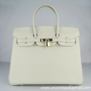 Hermes 35cm Embossed Veins Leather Bag Beige 6089 Gold Hardware