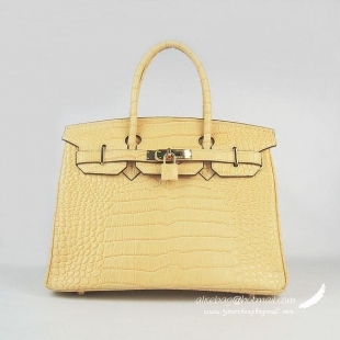 Hermes Birkin 30cm Crocodile Veins Bag Yellow Gold Hardware 6088