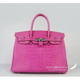 Hermes Birkin 30cm Crocodile Veins Bag Peachblow 6088