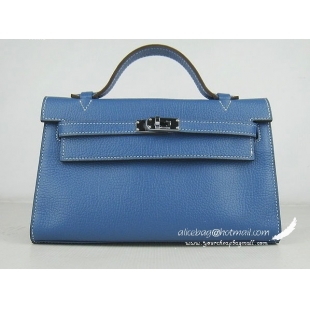 Hermes H008 cattle neck stripe medium blue bags