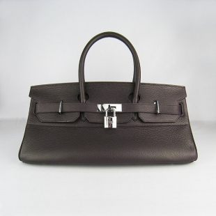 Hermes Birkin 42cm Togo Leather Bag 6109 Dark Coffee silver padlock