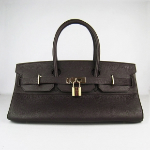 Hermes Birkin 42cm Togo Leather Bag 6109 gold padlock Dark Coffee