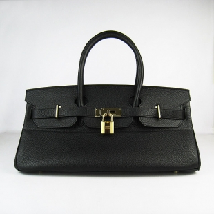 Hermes Birkin 42cm Togo Leather Bag 6109 Black gold padlock