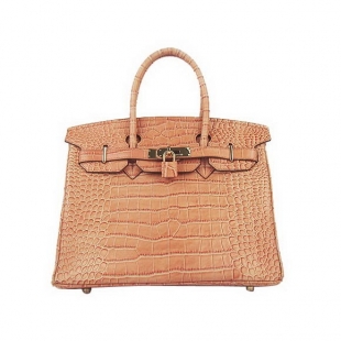 Hermes Birkin 30cm Crocodile Veins Bag Orange 6088 Golden