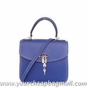 New Arrivals Hermes Classic Mini Flap Bag 24034 RoyalBlue