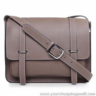 New Design Hermes Etriviere Messenger Bag Togo Leather H1069L Grey