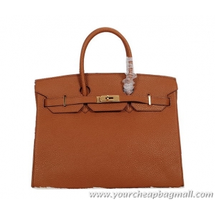 Duplicate Hermes Birkin 35CM Tote Bag Camel Clemence Leather H35 Gold