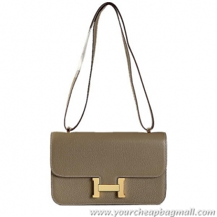 Hermes Constance Bag Dark Grey Grainy Leather 9999 Gold