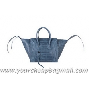 Free Shipping Cheap Celine Luggage Phantom Shopper Bags Croco Leather 16995 88033 RoyalBlue