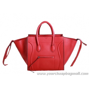 Unique Style Celine Luggage Phantom Original Grainy Leather Bags C3341 Red