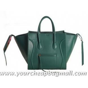 Free Shipping Charming Celine Luggage Phantom Original Leather Bags C3341 Dark Green