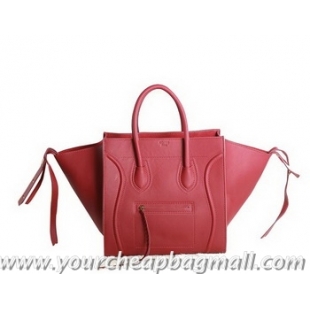 Traditional Specials Celine Luggage Phantom Original Leather Bags C3341 Red