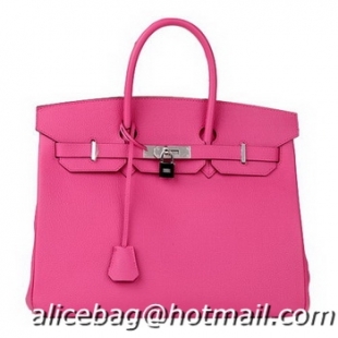 2014 Newest Hermes Birkin 35CM Tote Bag Peach Original Leather H35 Silver