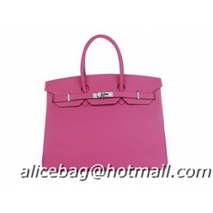 Fashion Wholesale Hermes Birkin 35CM Tote Bag Rosy Original Leather H35 Silver