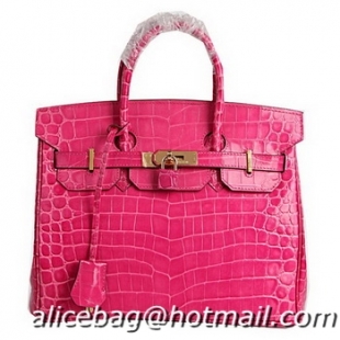 Most Popular Hermes Birkin 30CM Tote Bags 6088 Peach Croco Leather Gold