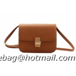 Best Price Celine Classic Box Small Flap Bag Calfskin Leather 80077 Camel