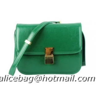 Super Quality Celine Classic Box Small Flap Bag Calfskin 88007 Jade Green