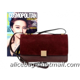 Best Cheap Celine Case Bag Sheepskin & Nubuck Leather 17081 328 Burgundy