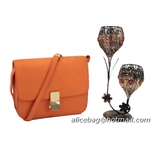 Most Popular Celine Classic Box Small Flap Bag Smooth Leather 11042 Orange