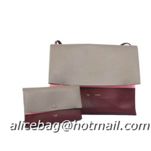 High Quality Celine All Soft in Calfskin Shoulder Bag 17218 12086 Grey&Wine