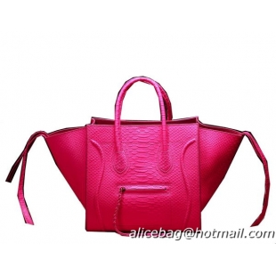 Cheap Design Celine Luggage Phantom Original Snake Leather Bags C3341 Fluorescence Rose