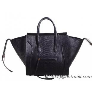 Top Design Celine Luggage Phantom Original Snake Leather Bags C3341 Black