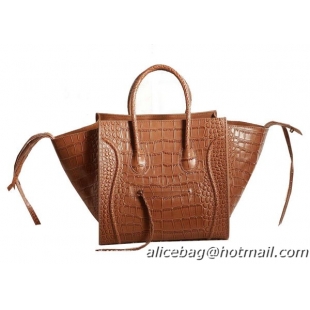 Best Cheap Celine Luggage Phantom Original Croco Leather Bags C3341 Camel