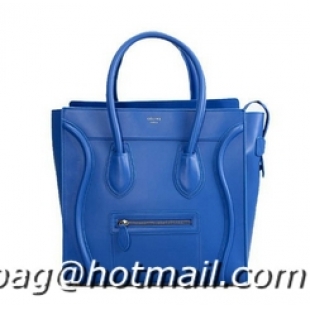 Best Free Shippings Celine Luggage Boston Tote Bag Nappa Leather C98170 Blue