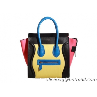 Celine Luggage Micro Boston Bag Original Leather 3307 Lemon&Black&Blue&Red