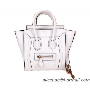 Celine Luggage Nano Bag Ferrari Leather CL3308S White