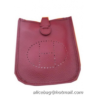 Latest 2014 Hermes mini Evelyne Messenger Bag H1608S Burgundy