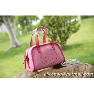 Hermes Boston Bag Grainy Leather H9898 Pink