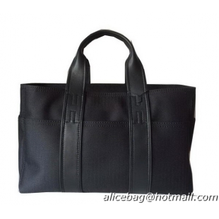 Hermes Briefcase Canvas & Leather H858M Black