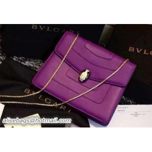 BVLGARI Nappa Leather Shoulder Bag B3529 Purple