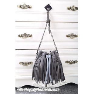 Unique Style Stella McCartney Falabella Sun Fringed Bucket Bag SMC012 Grey