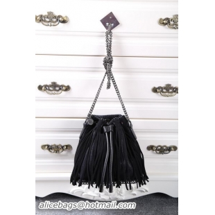 Low Price Stella McCartney Falabella Sun Fringed Bucket Bag SMC012 Black