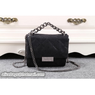 Stylish Stella McCartney QUilted Denim Cross Body Bag SMC015 Black