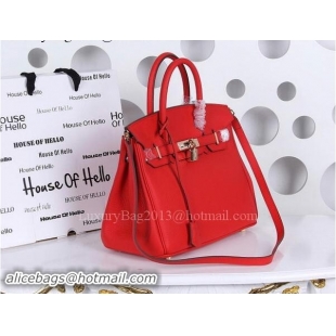 Cheapest Hermes Birkin 30CM Tote Bags Litchi Leather H30CT Red