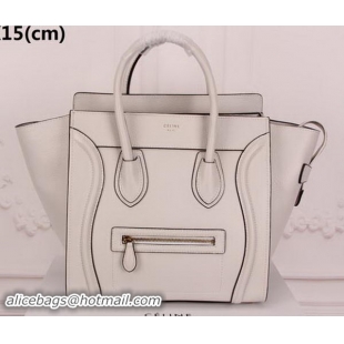 Top Grade Celine Luggage Mini Tote Bag Original Leather CLY33081L OffWhite