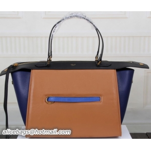 Best Product Celine Ring Bag Smooth Calfskin Leather 176203 Wheat&Royal&Black